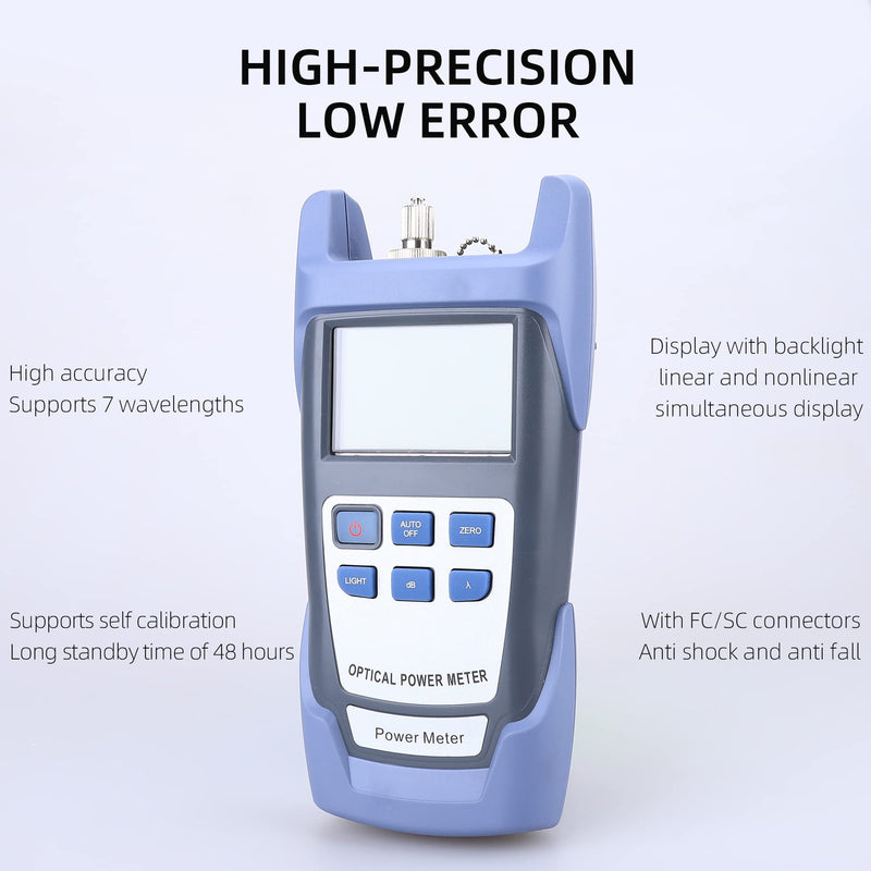 FTTH Fiber Optical Power Meter with Light Source SC FC Connector Optic Test Equipment for CCTV Communication Engineering OPM-70~+10dBm