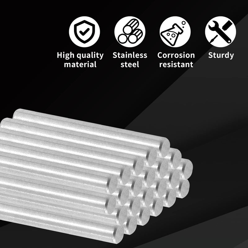 10pcs Shelf Dowel Pins 4x30mm Stainless Steel Pegs, Bunk Bed Support Pins Rod Fasten Elements, Cabinet Dowel Pin Hardware Smooth Metal Dowel Pegs for Shelves Crib Bunk Bed (Silver)