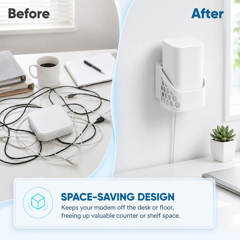 Wall Mount Bracket for Xfinity Comcast XB8 Modems, Space-Saving Holder for Home & Office, Secure Mounting Solution, Improves Airflow, Easy to Install