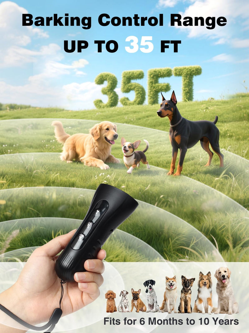 Ultrasonic Dog Bark Deterrent Devices for Own or Neighbor's Dog, 35FT Range Anti Barking Device for Dogs Safe & Effective Stop Barking Dog Training Devices, Portable Bark Guard for Dogs Indoor Outdoor