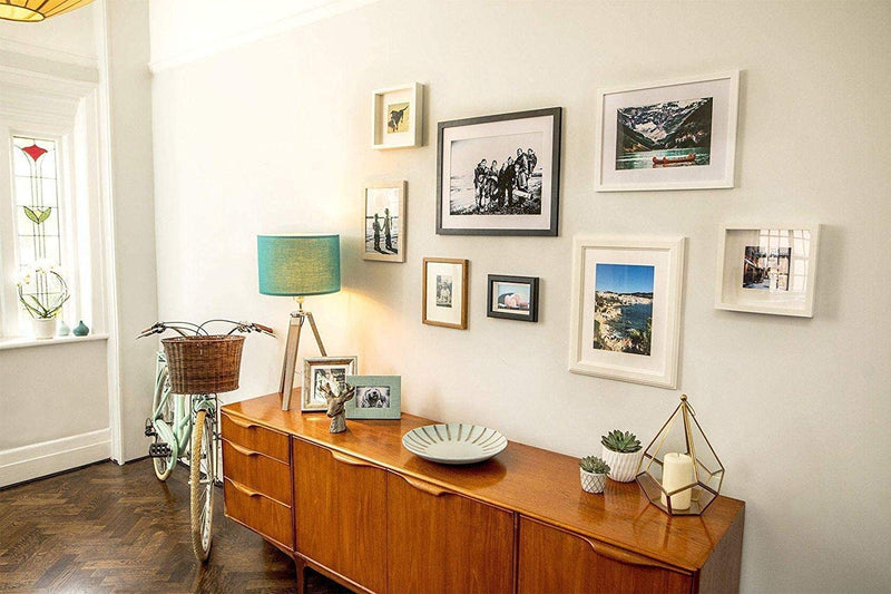 VELCRO Brand HANGables Removable Wall Fasteners | Strong Adhesive Hold, Up to 7.5 kg / 16 ½ lb (per set of 4) | Easy-to-Remove from Wall, Firm Hold to Frame or Mirror | 1 ¾ x 3in strips, 8 sets, White Large Strips