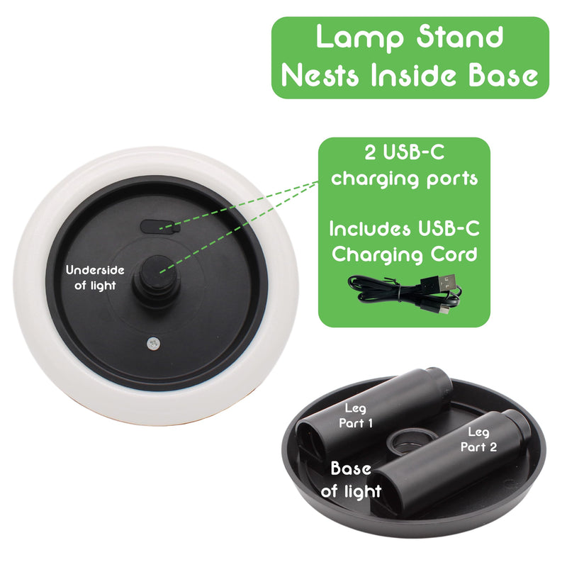 2-in-1 Portable Solar Power LED Table Lamp & Lantern - Indoor/Outdoor - Stepless Dimming - Rechargeable Battery - 330 lumens, 2700K - IP44 Weather Resistant - Black - 1 Pack