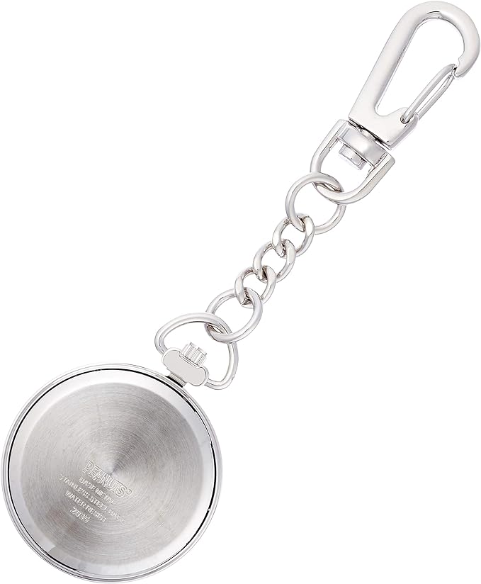 Citizen Q&Q P004-204 Snoopy Waterproof Clip Pocket Watch, White, white b, Snoopy & Woodstock - NewNest Australia