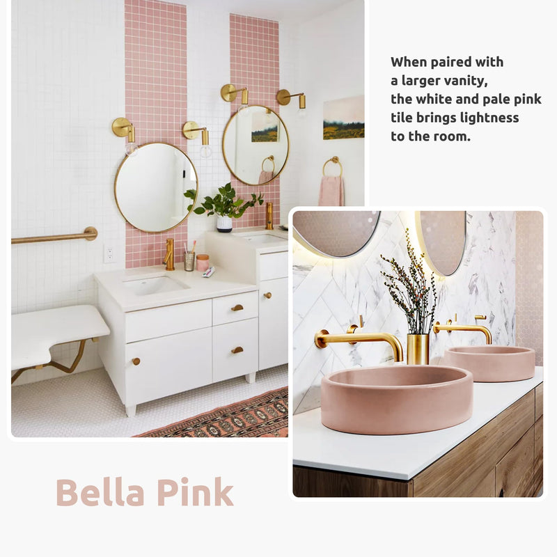 Tub and Tile Refinishing Kit 17.5oz, Low Odor Countertop Paint, Shower Sink Paint for Bathroom Kitchen, 50-55sq.ft Semi-Gloss Bella Pink 17.5oz, Without Tools
