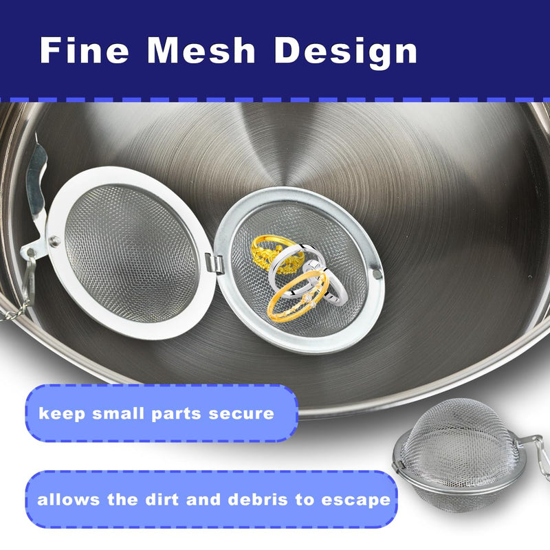 3 Pack Ultrasonic Cleaner Basket, Ultrasonic Jewelry Cleaner Stainless Steel Basket for Ultrasonic Jewelry Cleaner, Parts, Jewelry Steamer, Placed Ultrasonic Cleaning 4.2 Inch