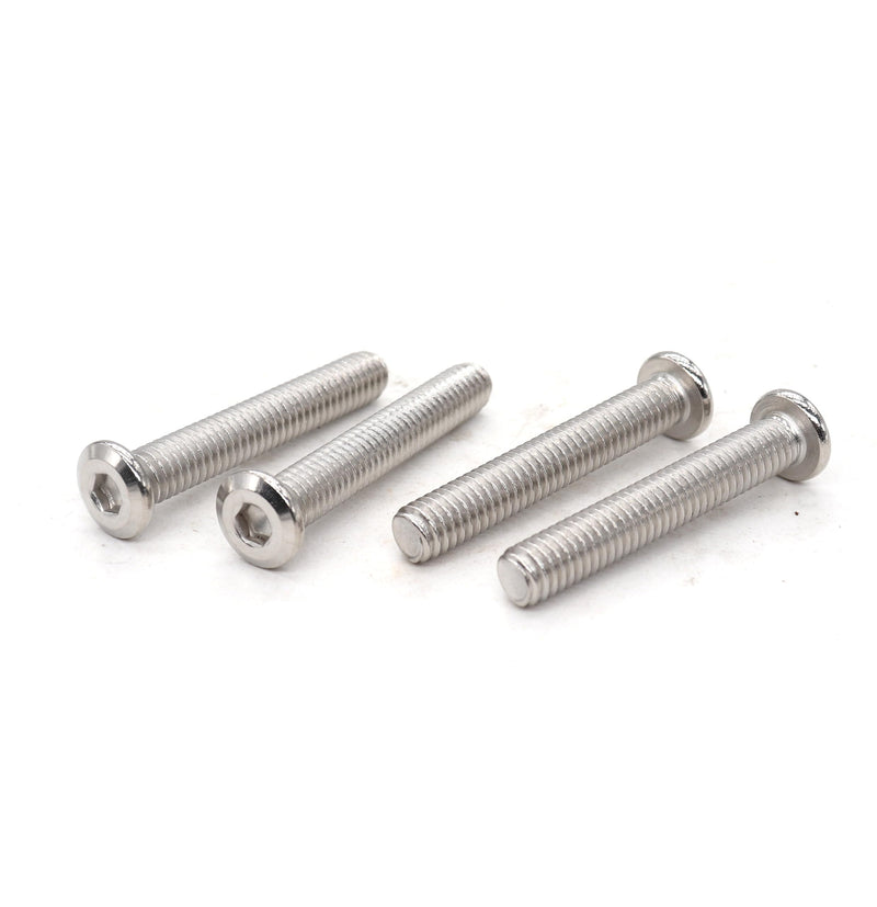 binifiMux 10pcs M6 x 40mm Flat Socket Cap Allen Bolts Rivet Screws Connecting for Furniture 304 Stainless Steel