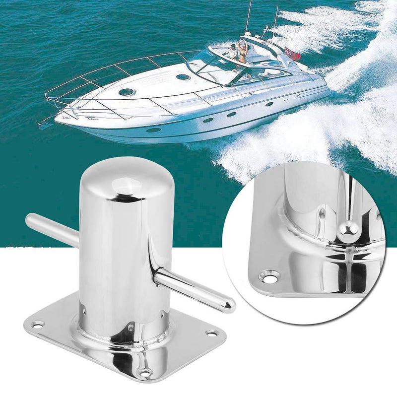 Stainless Steel Marine Boat Bollard - 316 Marine Grade Heavy Duty Mooring Cleat, 120mm x 90mm, Mirror Polished, No Drilling Required for Easy Installation