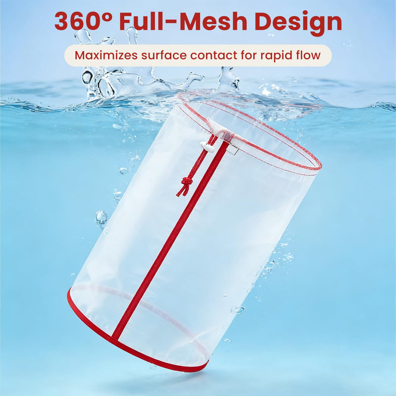 Enhanced Filter Bags 8 Pack 5 Gallon All Mesh Reusable Nylon Mesh Bags with Pressing Screen Storage Pouch for Hydroponics, Gardening (Nylon)