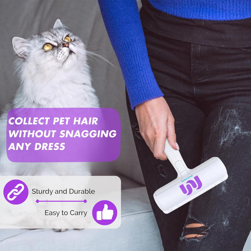 Pet Hair Remover and Reusable Lint Roller - Ultimate Cat and Dog Hair Remover for Furniture, Couch, Carpet, Clothes, and Bedding - Portable, Multi-Surface Fur Removal Tool