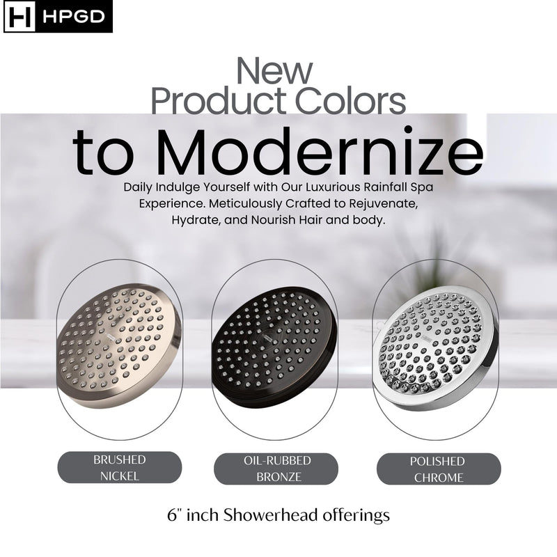Shower Head - High Pressure Rain, 6-Inch Round, Luxury Chrome Finish, Universal Shower Head Replacement, Premium Quality Anti-Clogging Nozzles, Tool-Free Minute Installation (Chrome)