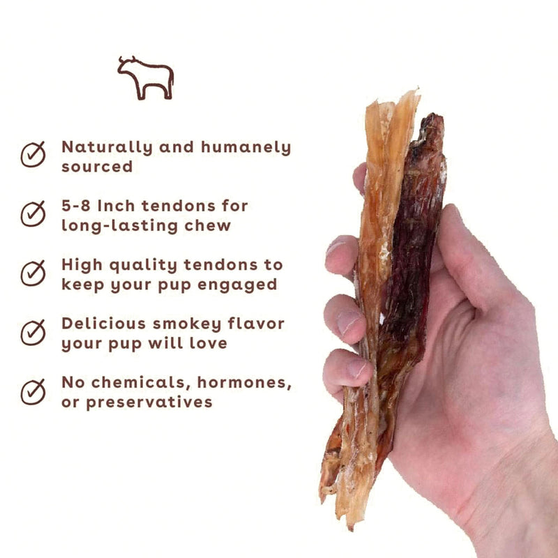 Pupford Standard Beef Tendon Chews for Dogs & Puppies, All-Natural Dog Chew with Glucosamine for HIPS and Joints, Long-Lasting Toy, Great for Teething (10 Count) 10 Count (Pack of 1) - PawsPlanet Australia