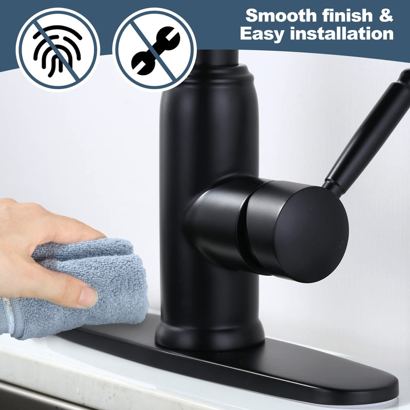 Faucet Plate, ALEASHA Kitchen Sink Cover Stainless Steel Plate Matte Black for 1 or 3 Hole Bathroom or Kitchen Sink Faucet 10 Inch Escutcheon Hole Covers