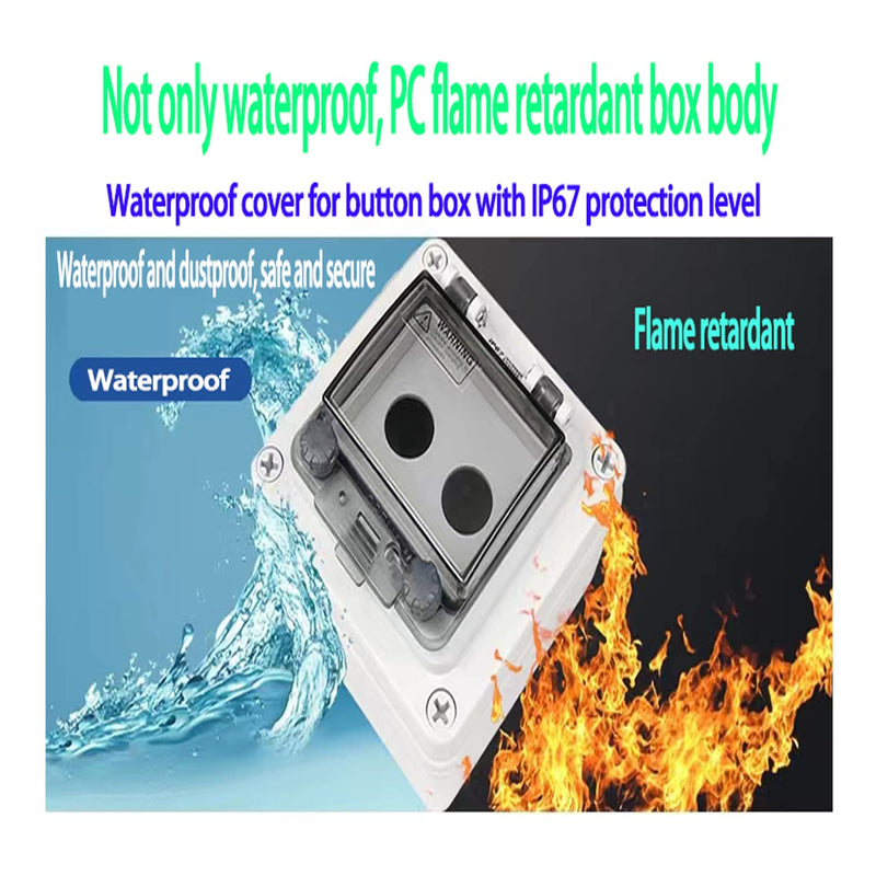 Push Button Box Ip67 with Emergency Stop Button Red Green Yellow Momentary Push Button Button with Protective Cover Anti-Misoperation Switch(Ac/Dc 6a-110v/3a-240v/2.5a-380v) Single row red/green/yellow/emergency stop button