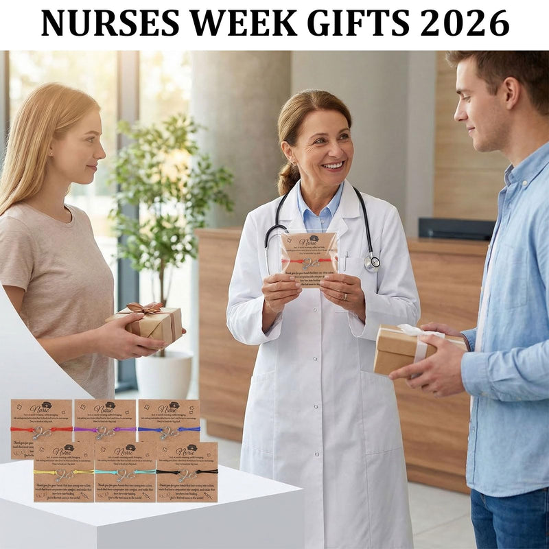 60 Sets Heart Stethoscope bracelet Bulk Nurse Gifts for Women Nurse Bracelet Nurses Week Gifts Bulk 2026 Nurses Appreciation Gift Nursing Student Graduation Gift With Blessing Cards for Women