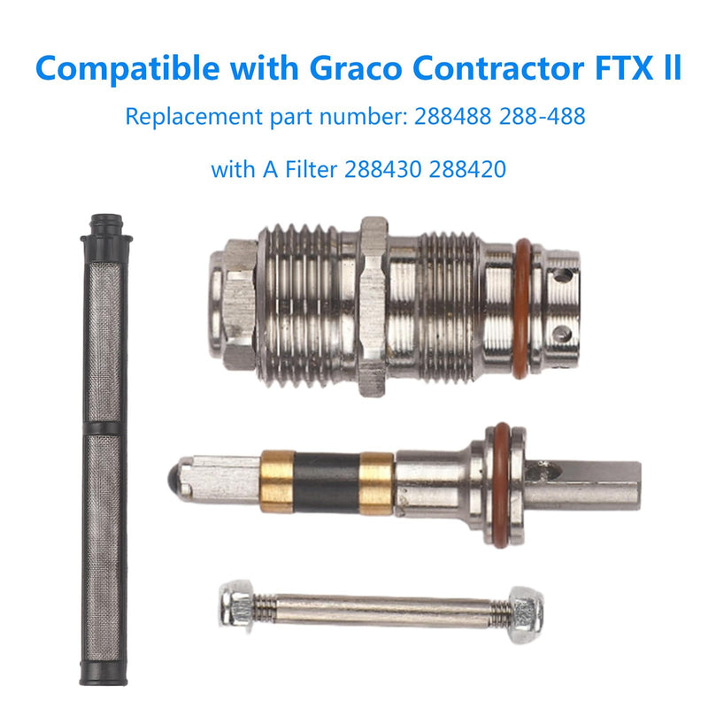 2 Sets Spray Gun Repair Kit 288488 288-488 for Graco Airless Spray Gun Contractor & FTx II with A Filter 288430 288420 2