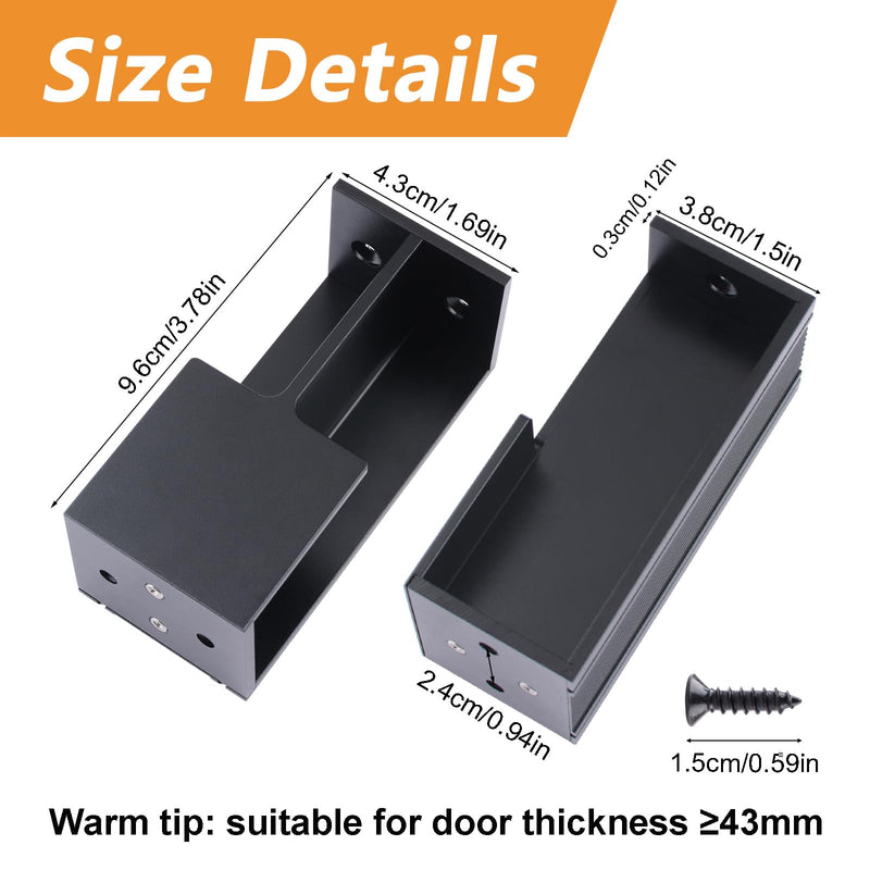 MOROBOR 1 Pack Pocket Door Handles, Black Sliding Door Handle Hardware Recessed Finger Flush Pull Heavy Duty Edge Pulls for Sliding Barn Door Cupboard Wardrobe Black-96mm