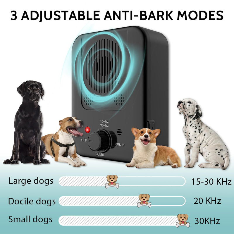 Anti Barking Device, Rechargeable Dog Barking Deterrent Devices for Dogs, Ultrasonic Dog Barking Control Device, Barking Dog Silencer, Bark Box Stop Neighbors Dog from Barking (Black) Black