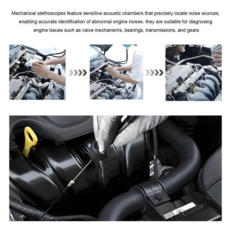 Car Mechanic Stethoscope, Auto Cylinder Noise Diagnostic Tool with Extended Probe, Professional Engine Sensitive Hearing Tool for Truck SUV Motorcycle, Car Accessories
