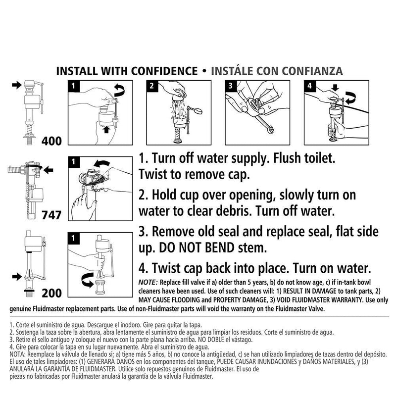 Fluidmaster 242 Toilet Fill Valve Seal Replacement Part, Fits 400A Fill Valve (10)