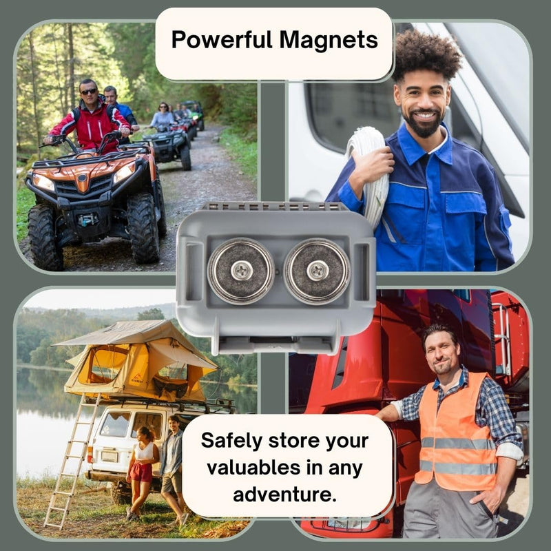 Hide a Key Outside with our Magnetic Box, Our Waterproof Air-Tight Magnetic Key Box for Under Car Stays Secure with 2 Strong Neodymium Magnets Extra Large Grey