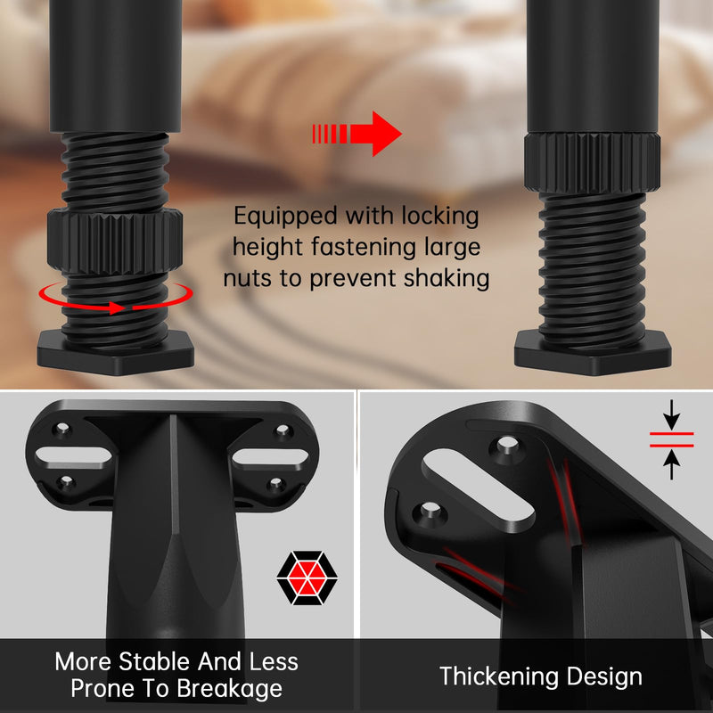 4PCS Adjustable Bed Frame Support Legs ( (8.3"-14.5" ), Frame Center Slats Heavy Support Leg, Extra Durable Furniture Suport Feet, for Frame/Sofa/Dresser/Chair/Table, Legs Furniture Replacement Parts 4pcs (8.3"-14.5")