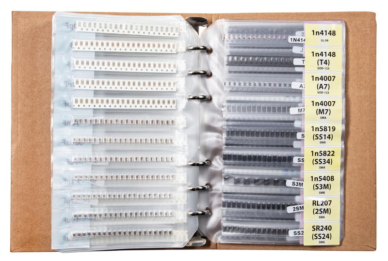SMD 1206 Resistors, Capacitors, Transistors and Electronic Components Assortment Kit SMT Book - 5435 pcs
