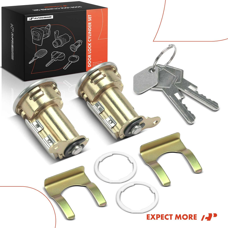A-Premium Door Lock Cylinder with Keys Compatible with Dodge & Chrysler | for Dodge Charger, Challenger, Dart, Dakota, B200 & Chrysler Town & Country, Laser & Plymouth Turismo 2.2, GTX