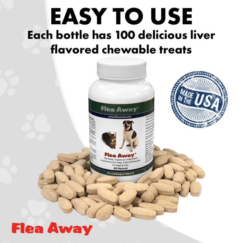 Flea Away All Natural Chewable Tablets, 100 Count 1 Single - PawsPlanet Australia
