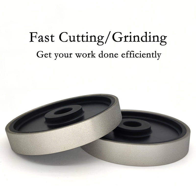 Diamond Lapidary Jewelry Grinding Wheel 6 Inch with 1 Inch Arbor Hole, Diamond Grinding Wheel for Gem, Marble, Granite, Glass, Ceramics, Cemented Carbide, 80 Grit Grit 80