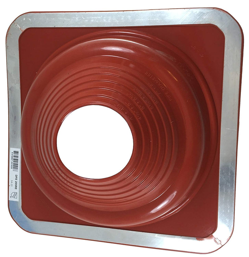 Dektite Premium #5 Red Silicone Metal Roof Pipe Flashing, High Temp, Square Base, Pipe OD 4" to 8"