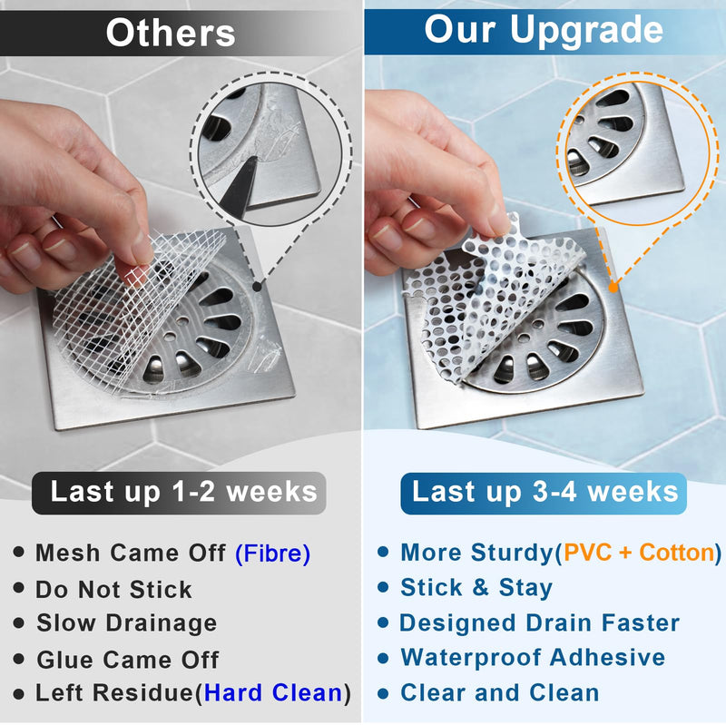 INVIHUG, 25 Pack, Disposable Shower Drain Hair Catcher Mesh Stickers, Disposable Hair Drain Catcher. (White) White 3.5inch-25