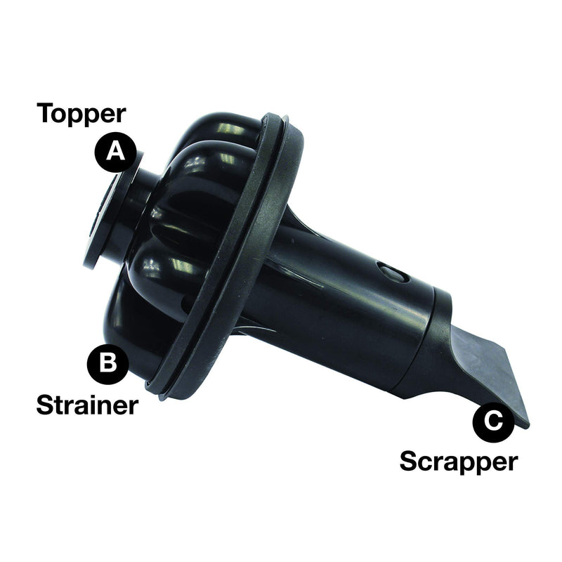 Danco 10768A | Disposal Genie II Garbage Disposal Strainer and Stopper, Kitchen Sink Drain Splash Guard with Food Scraper, Black, 1-Pack 1 Pack