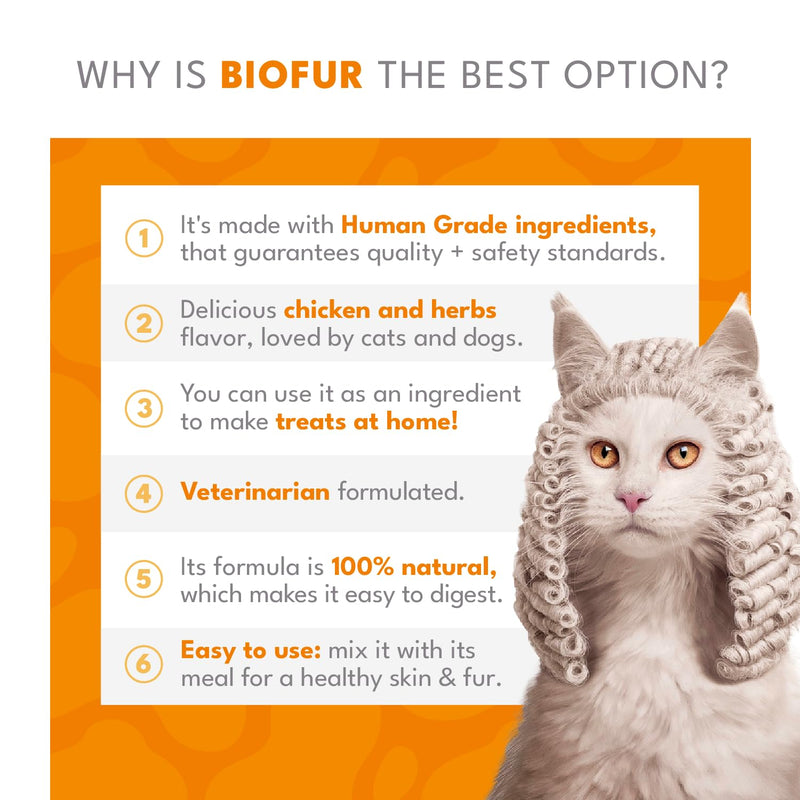 BIOFUR: Omega 3 Supplement for Cats & Dogs - Puppy Essentials & Dog Allergy Relief - Vitamins, Minerals for Feline & Canine Skin, Coat Health, Nutrition, Well-Being, Orange
