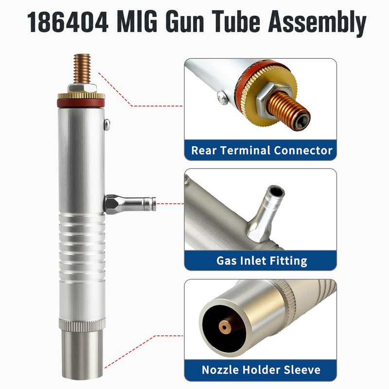 26-PK .035 Contact Tips Tube Assembly Mig welding Nozzle Kit 186404 186405 186406 for Miller Spoolmate 100 185 200 3035 for Hobart Spoolgun DP-3035, SpoolRunner 100, Handler 125 125Ez 130 140 190 210
