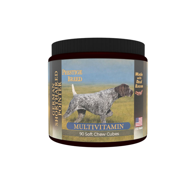 German Shorthaired Pointer Multivitamins, 90 Count, Made in the USA with Real Bacon.