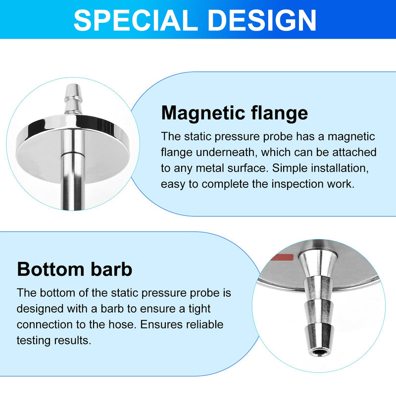 Static Pressure Probes Compatible with Fieldpiece Manometers AMIN2, ADMN2, SDMN5,Stainless Steel Probes for HVAC Pitot Static Tube Fit (2 PCS)