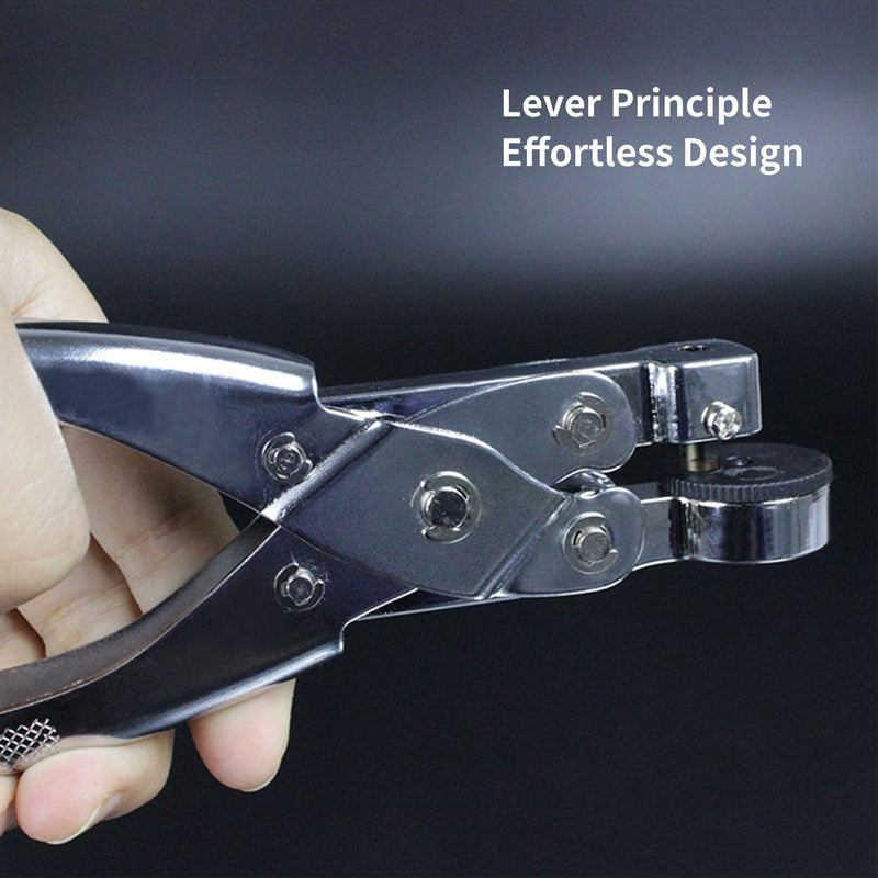 Mxzzand Plastic Bag Hole Puncher 6mm, Handheld Single Round Hole Punch for Thin Film PE OPP PVC Bags, Zinc Alloy Portable Punch Tool for Home Office School