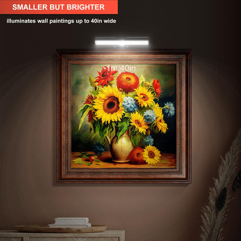 2 PACK Picture Light Battery Operated Painting Light with Remote, 3Lighting Modes Art Light for Wall Pictures Posters,Dimmable Timer Set Display Accent Light for Picture Frame Dart Gallery Portrait