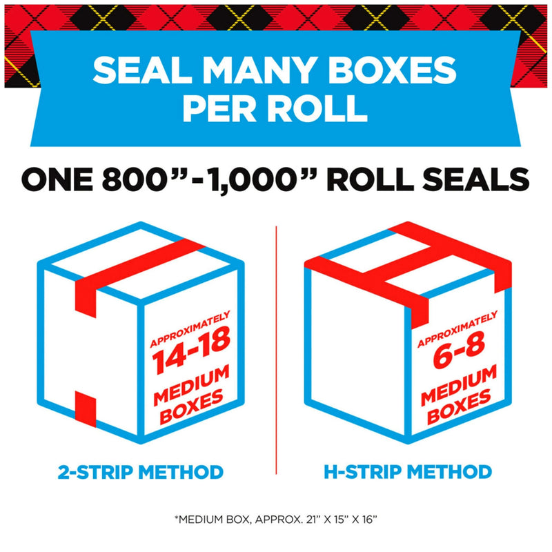 Scotch Heavy Duty Shipping Packing Tape, Clear, Holiday Shipping Supplies, 1.88 in. x 22.2 yd., 3 Tape Rolls with Dispensers 3 Rolls
