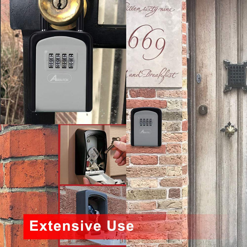 Key Lock Box, Combination Lock box with Code for House Key Storage, Combo Door Locker (Black-1pack)