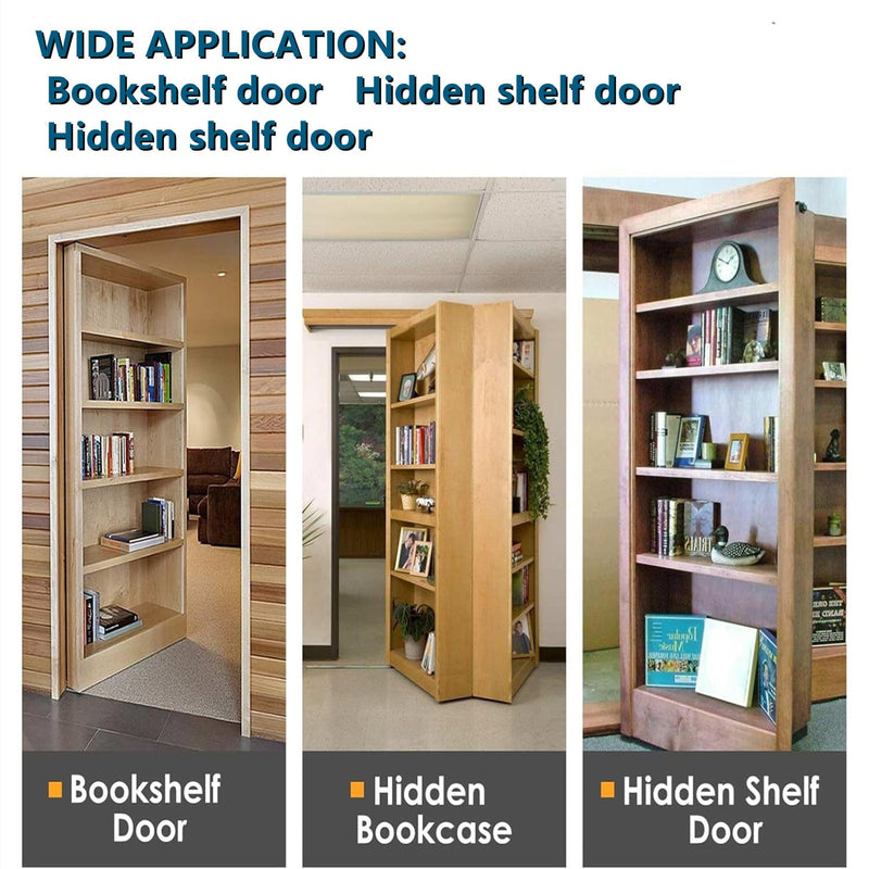Door Pivot Hinges Heavy Duty for Wood Doors, 360 Degree Hidden Door Hinge for Secret Door,Stainless Steel Invisible Door Pivot Hinge for Bookshelf