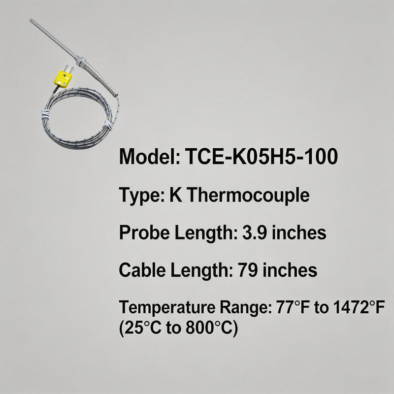 K Type thermocouple Probe M8 Thread Temperature Range -50°F to 1472°F | suitable for ovens kilns 3D printers and heating equipment