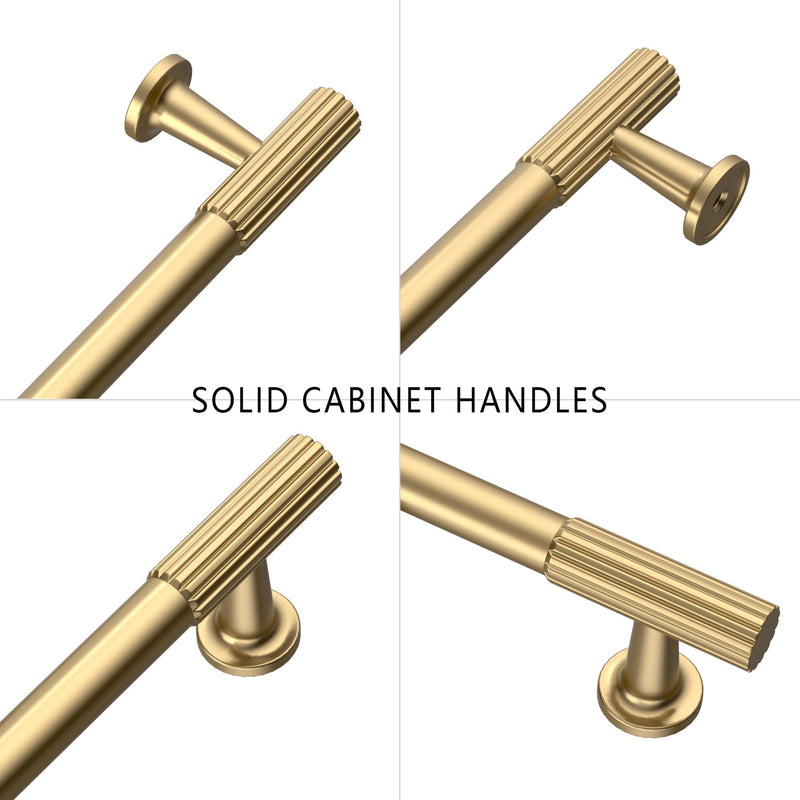 FILTA 10 Pack Champagne Bronze Cabinet Pulls 3.75 Inch(96mm) Stylish Kitchen Cabinet Handles Zinc Alloy Modern Cabinet Hardware Pulls for Drawer Dresser 3.75"/96MM Hole Center
