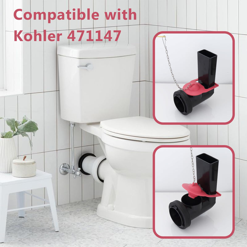 Toilet Flush Valve Assembly Kit Compatible with Kohler 471147, Flush Valve Kit with 2-Inch Toilet Flapper and Chain