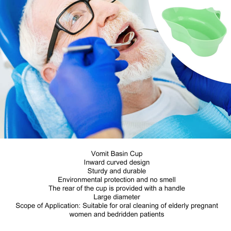 Emesis Basin, Spit Cup, Large Diameter Inward Curved Oral Care Recycling Bowl Plastic Vomiting Bowls Vomit Bags for Elderly Bed