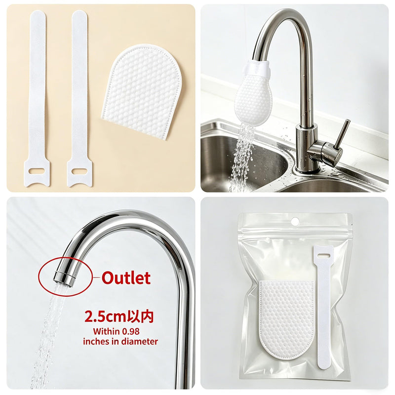 Disposable Non-Woven Faucet Filter Sleeve,10 Pack Fix Straps Kitchen Bath