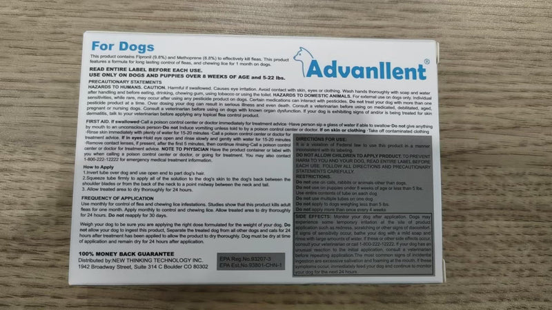 Flea and Tick Prevention for Dogs, Flea and Tick Treatment for Small Dog Puppy, Flea & Tick Control, 5-22 Pounds, 6 Doses small dog-6 Doses