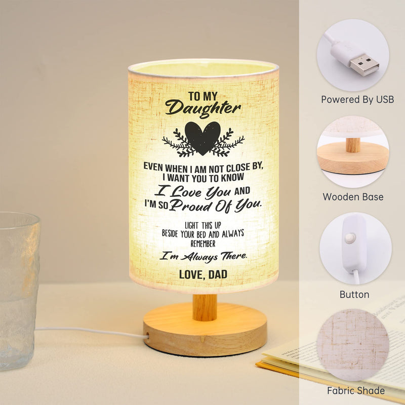 WSYEAR Valentines Day Birthday Gift for Daughter from Dad,to My Daughter Gifts from Dad- Table Lamp Father Daughter Gifts for Grown Daughter Birthday Valentine's Day Dad to Daughter