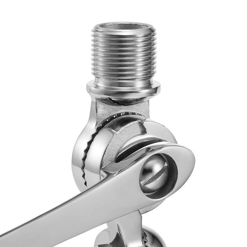 Marine VHF Antenna Mounts, 316 Stainless Steel Ratchet VHF Antenna Mounts, Adjustable Boat Antenna Mount Mirror-Polished, Include Screws