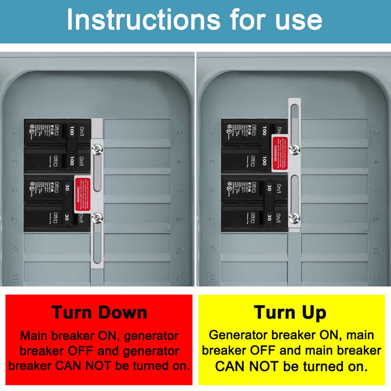 Generator Interlock Kit for Eaton Cutler Hammer 100A and 125A BR Series Panels,Interlock Kit for Eaton Cutler Hammer 100 Amp and 125 Amp for BR Series Panels with Adjacent Main and Branch Breakers